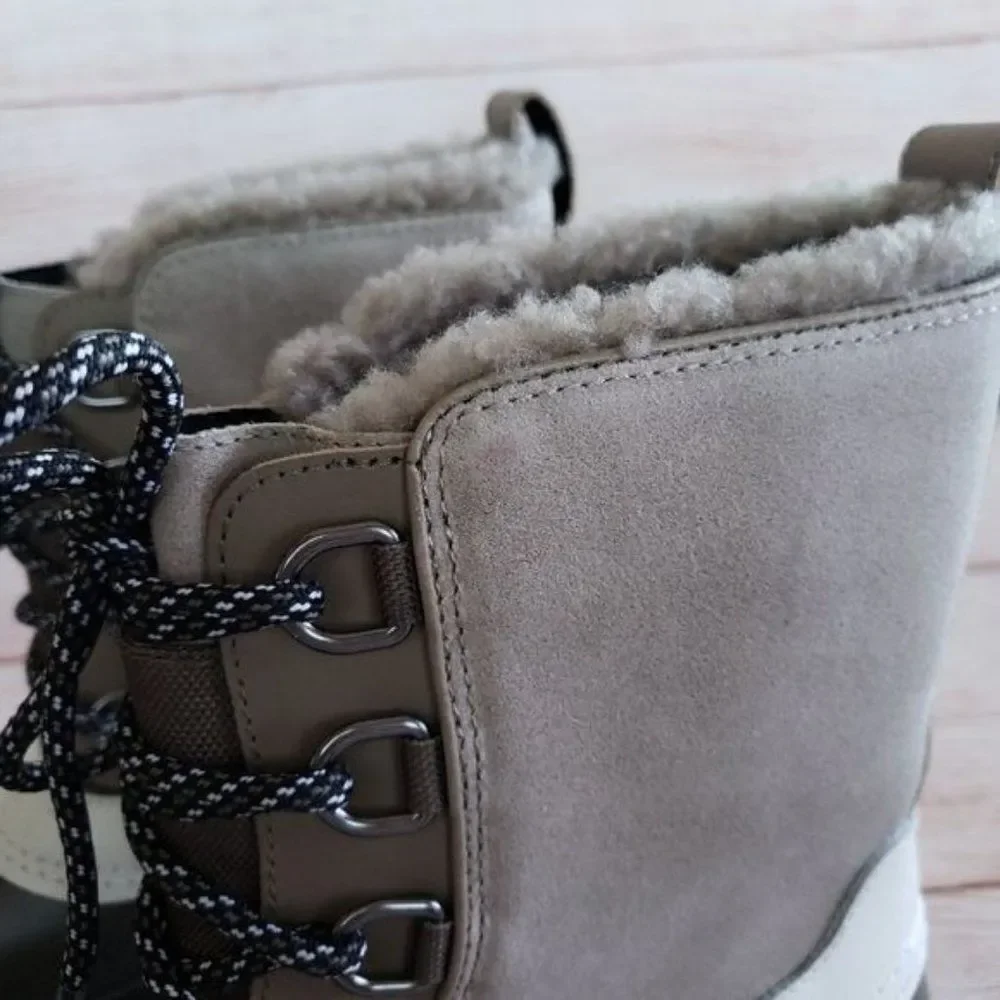 Rag & Bone Snow Winter Thermal Water Resistant Suede Rubber Shearling Boots 38